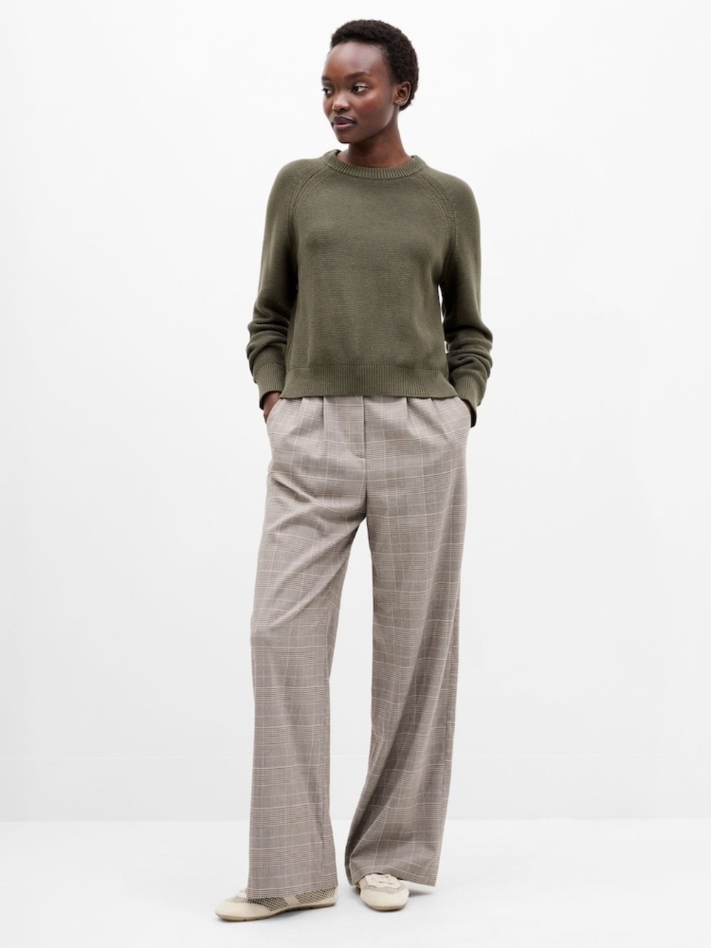 French Connection Green Lily Mozart Crew Neck Jumper - Picture 2 of 10
